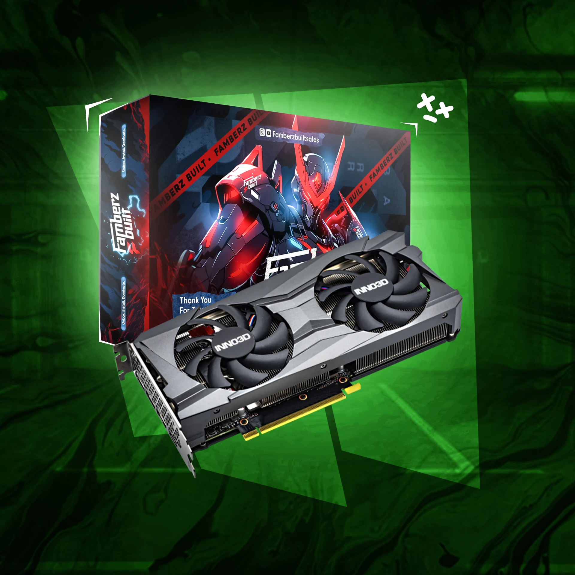 INNO3D GEFORCE RTX 3060 Twin X2 12GB GDDR6 192-bit PCI Express Gen 4 Gaming Graphic Card (Pre- Owned)6 months warranty